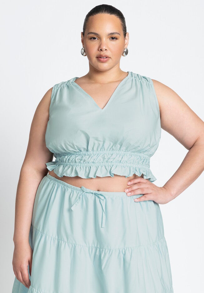 Shirred Top, STARLIGHT BLUE, on-hover image number null