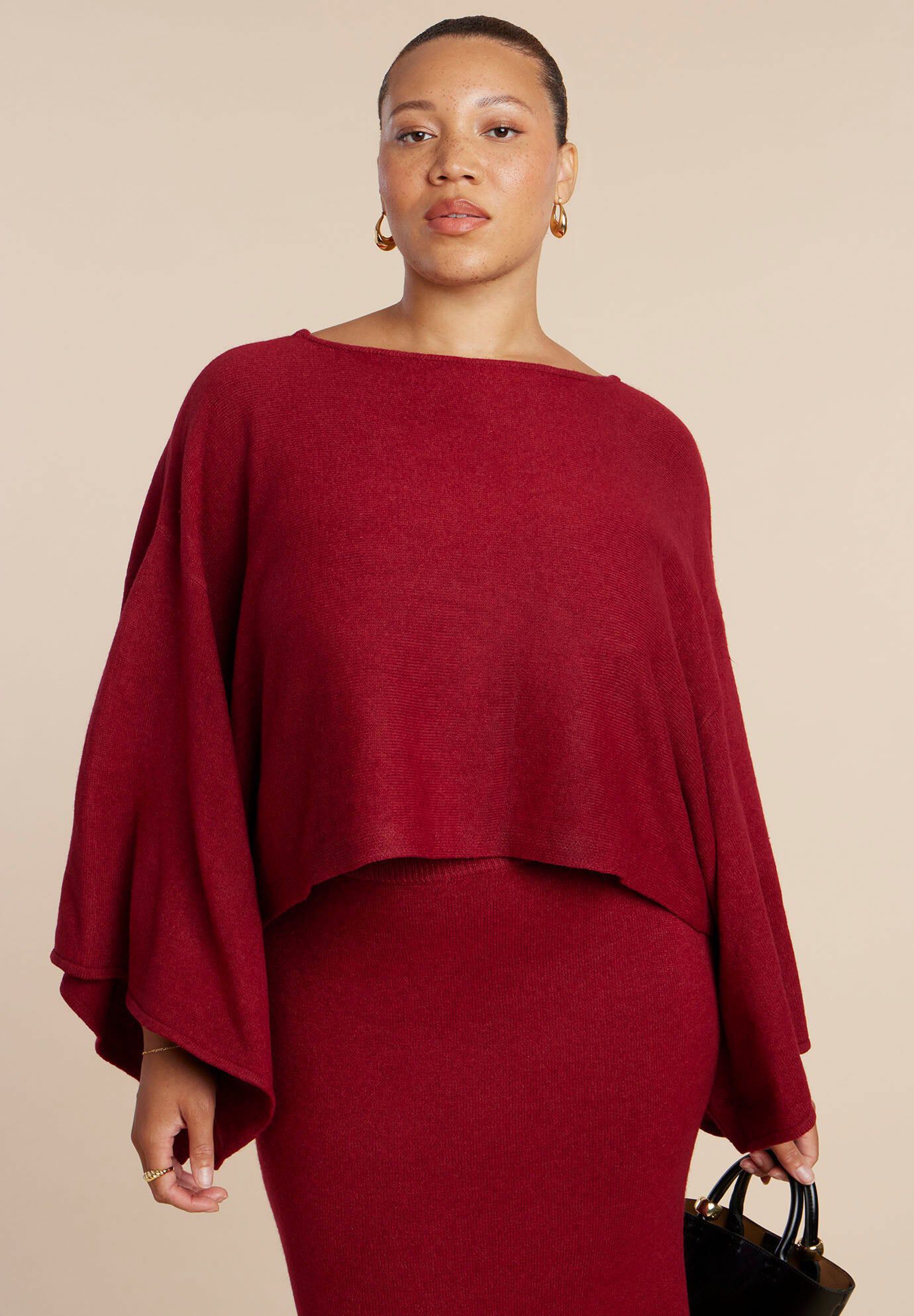 Draped Cropped Sweater