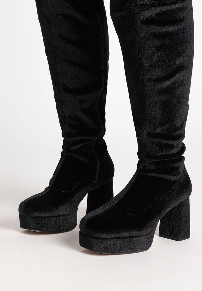 Fiona Velvet Over the Knee Platform Boot, , alternate image number null