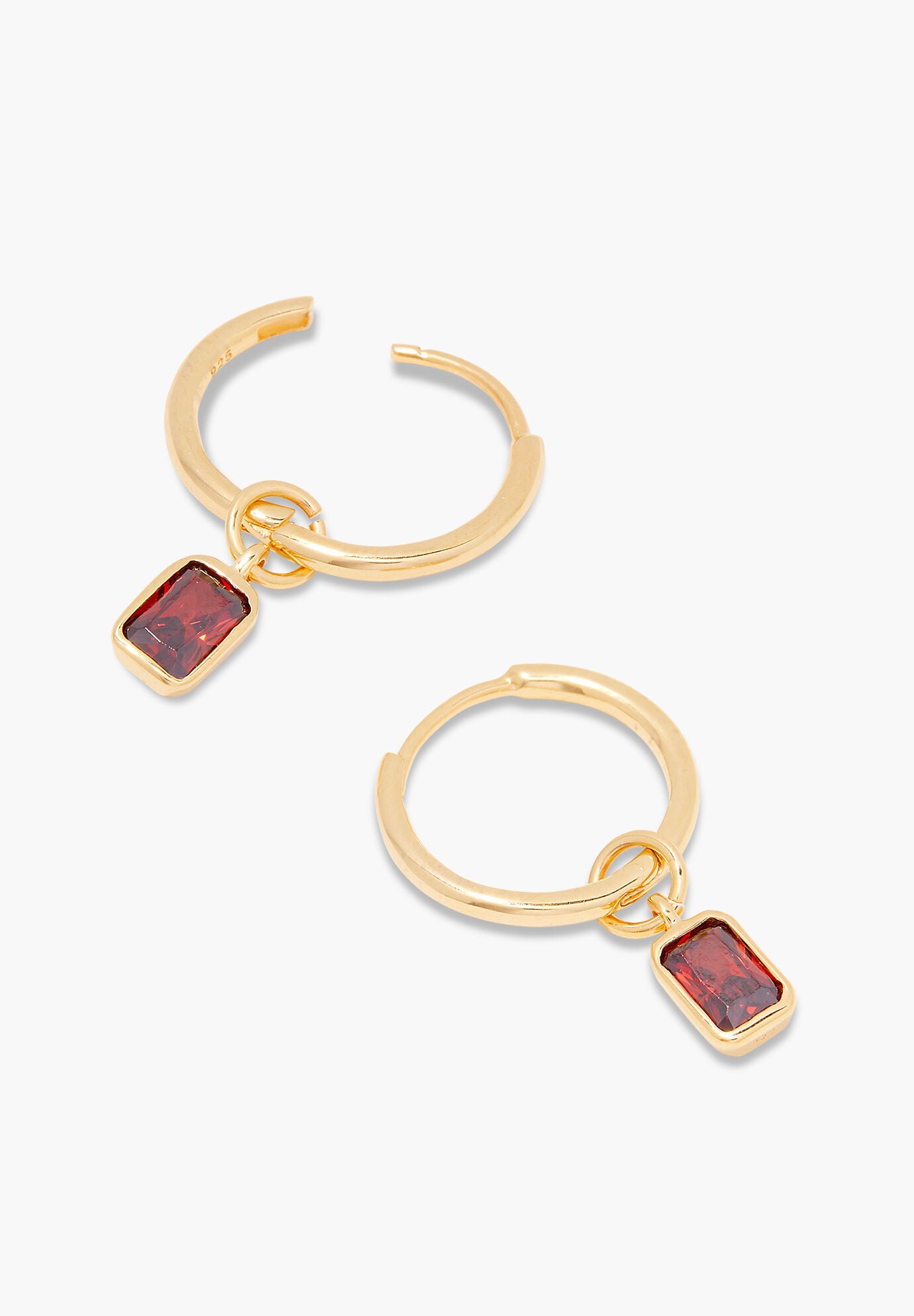 Mackenzie Gold Birthstone Hoops, DECEMBER, on-hover image number 1