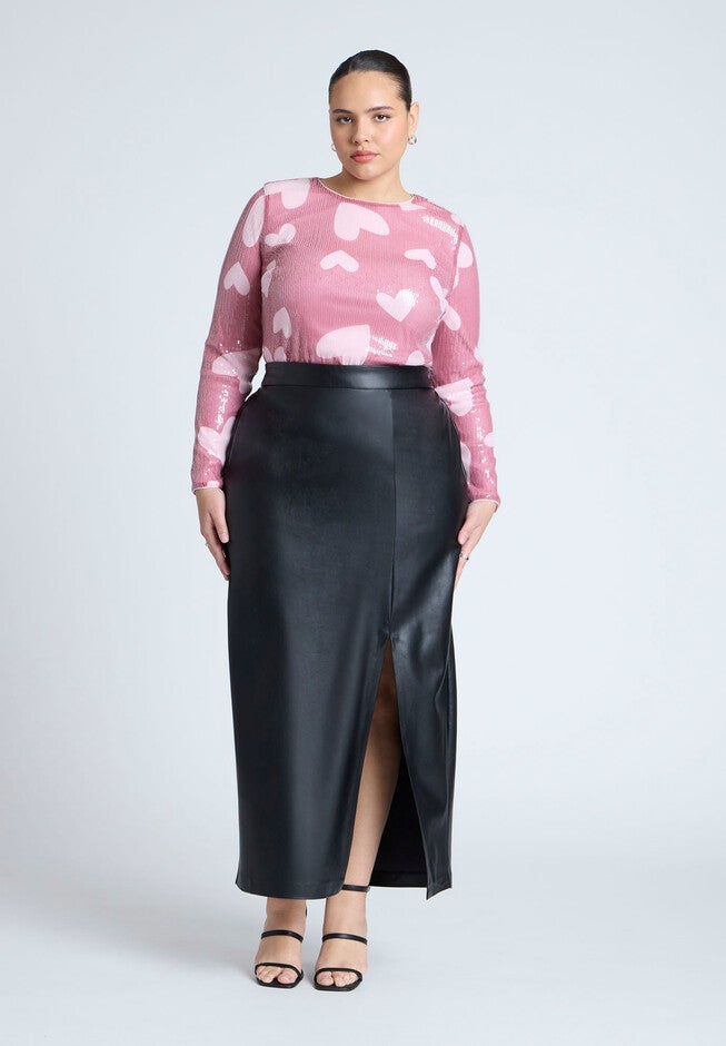 Sequin Heart Top, PINK, alternate image number null