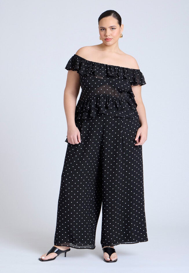 Wide Leg Polka Dot Pant , OFFICE DOT, hi-res image number null