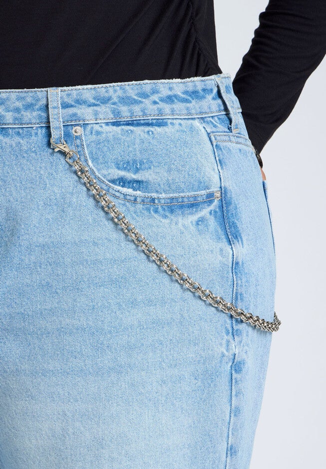 The Loose Jean With Chain, LIGHT WASH, alternate image number null