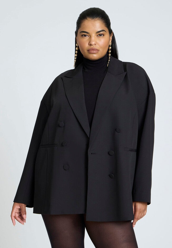 Oversized Boxy Blazer, BLACK ONYX, hi-res image number null