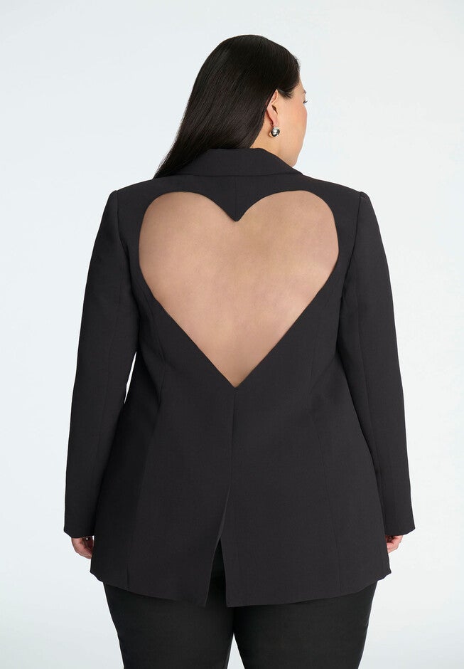Heart Cutout Blazer, BLACK ONYX, on-hover image number null
