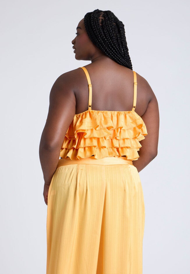 Ruffle Layered Top, DRIED APRICOT, on-hover image number null