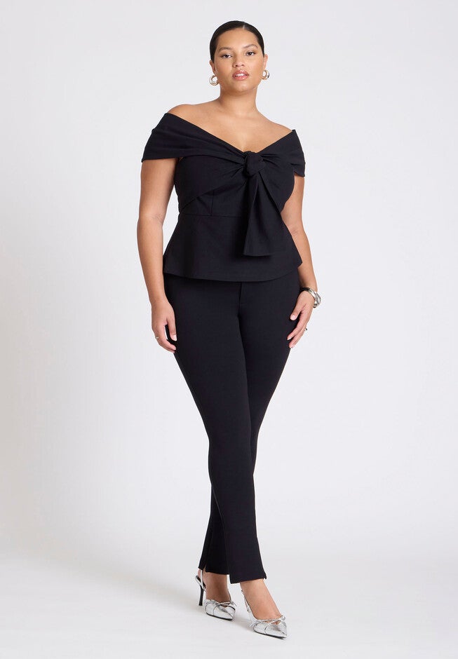 Legging With Zipper Slit Hem, BLACK, hi-res image number null