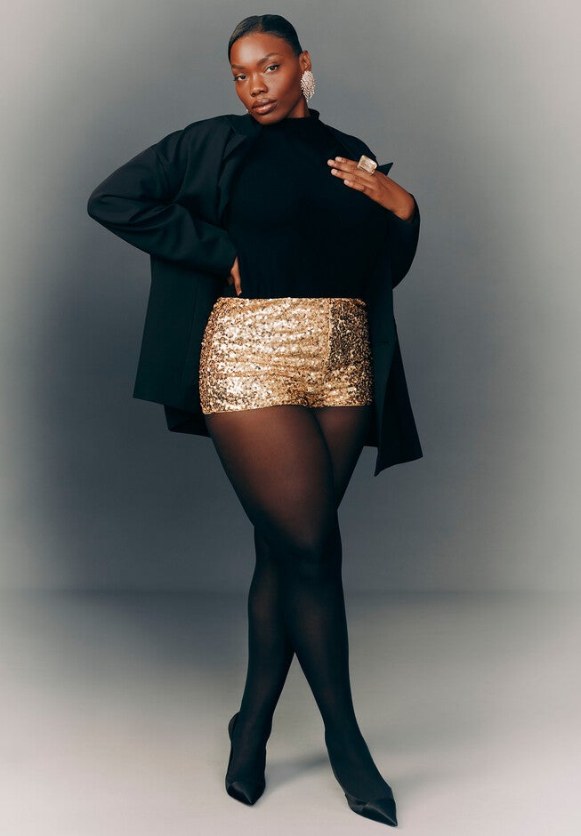 Sequin Hot Short, GOLD SHIMMER, hi-res image number null