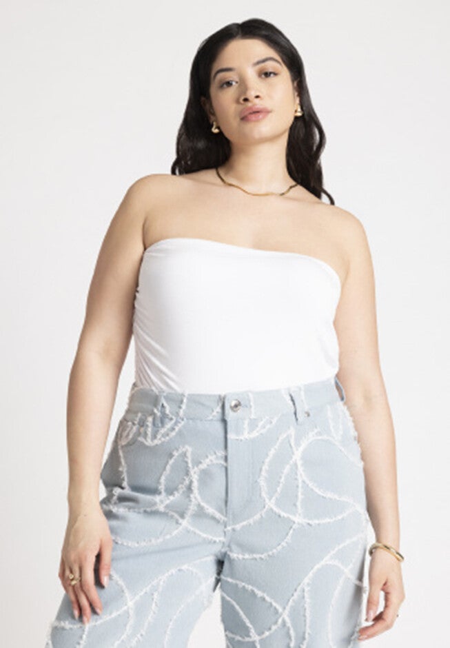 Longline Tube Top, POWDER WHITE, hi-res image number null