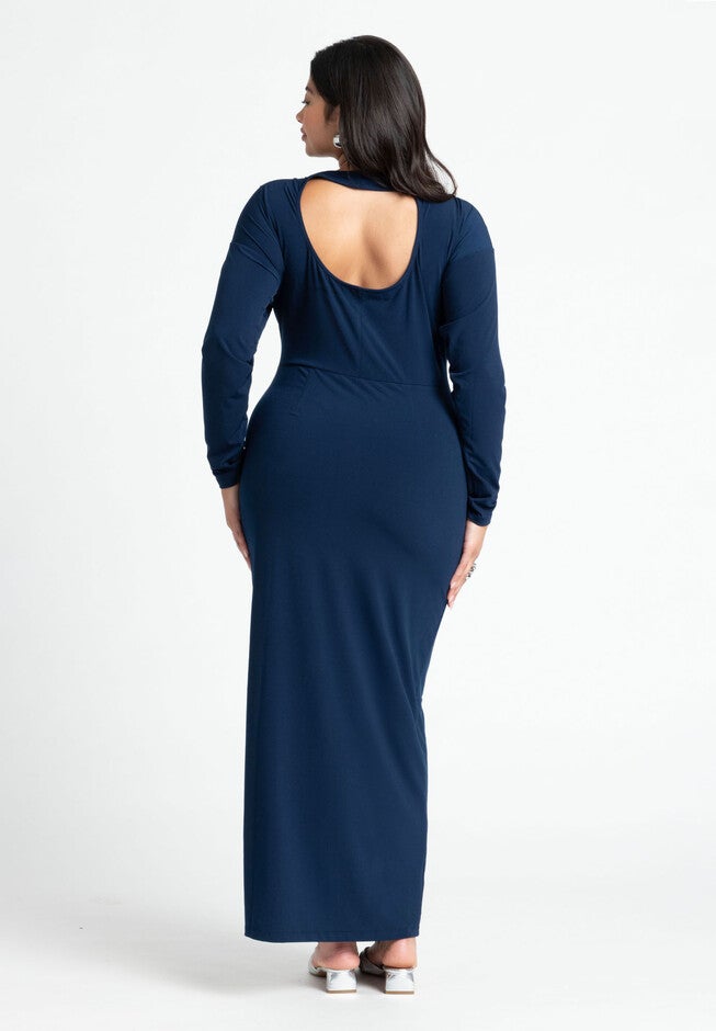 Maxi Dress W Back Cutout, OCEAN CAVERN, on-hover image number null