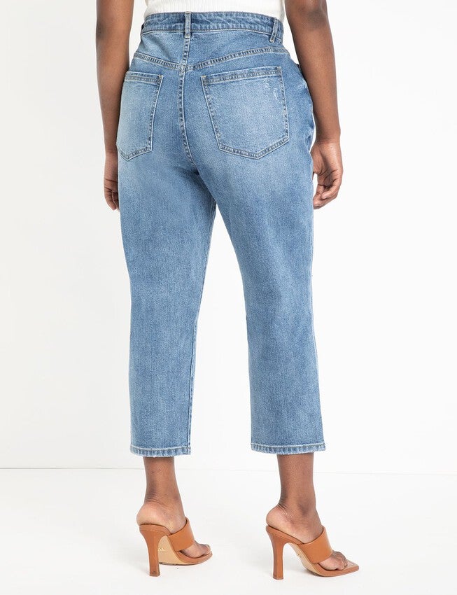 Classic Fit Stretch Denim Mom Jean, MEDIUM WASH, on-hover image number null