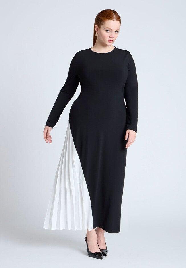 Maxi Dress With Pleat, BLACK ONYX, hi-res image number null