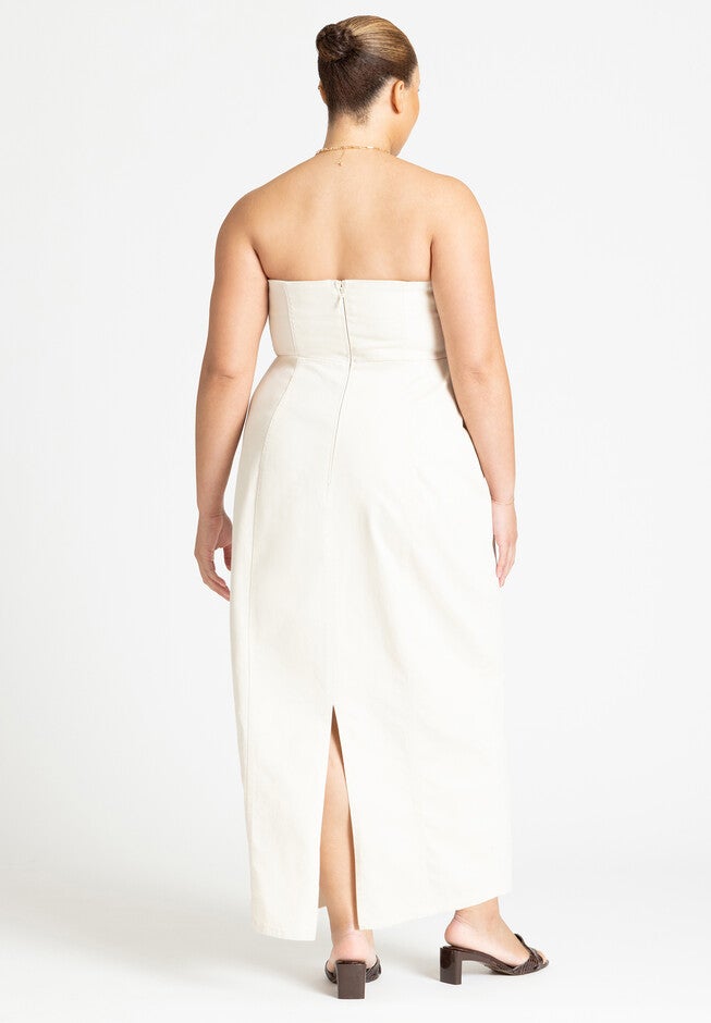 Denim Column Dress, TOFU, on-hover image number null
