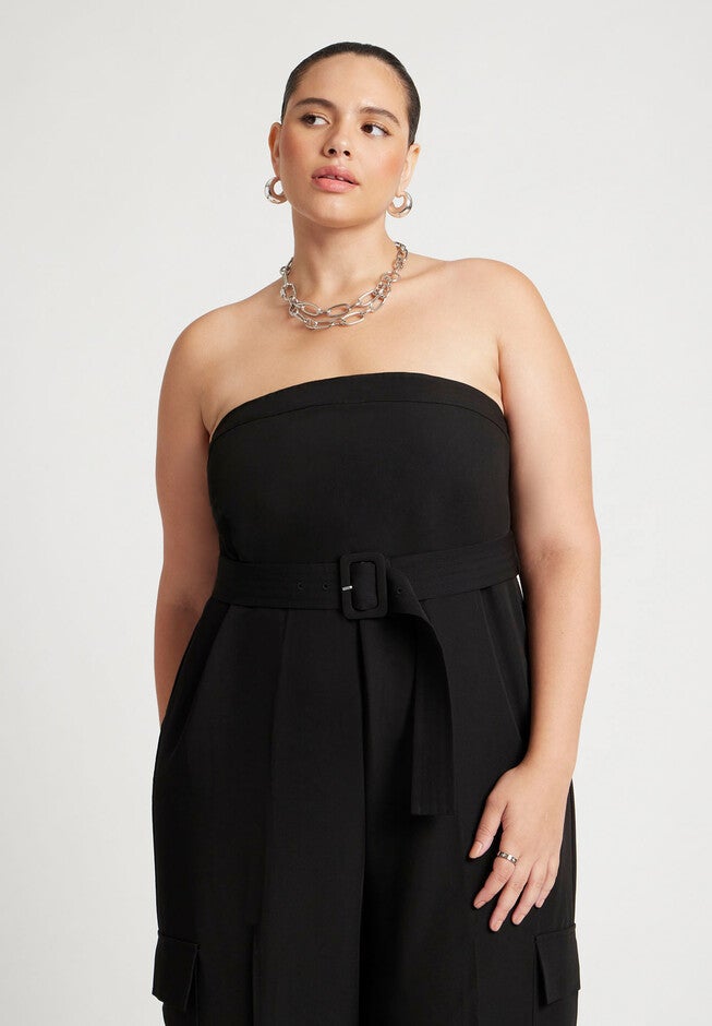 Belted Jumpsuit, BLACK ONYX, alternate image number null