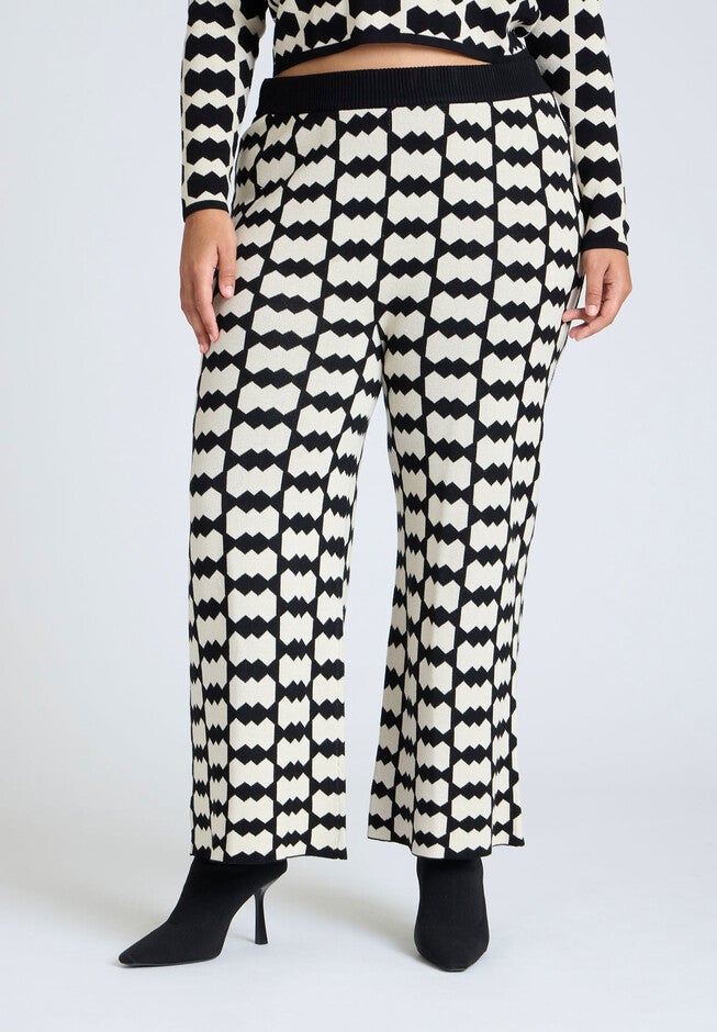 Intarsia Sweater Pant, BLACK GEO CRUNCH, on-hover image number null