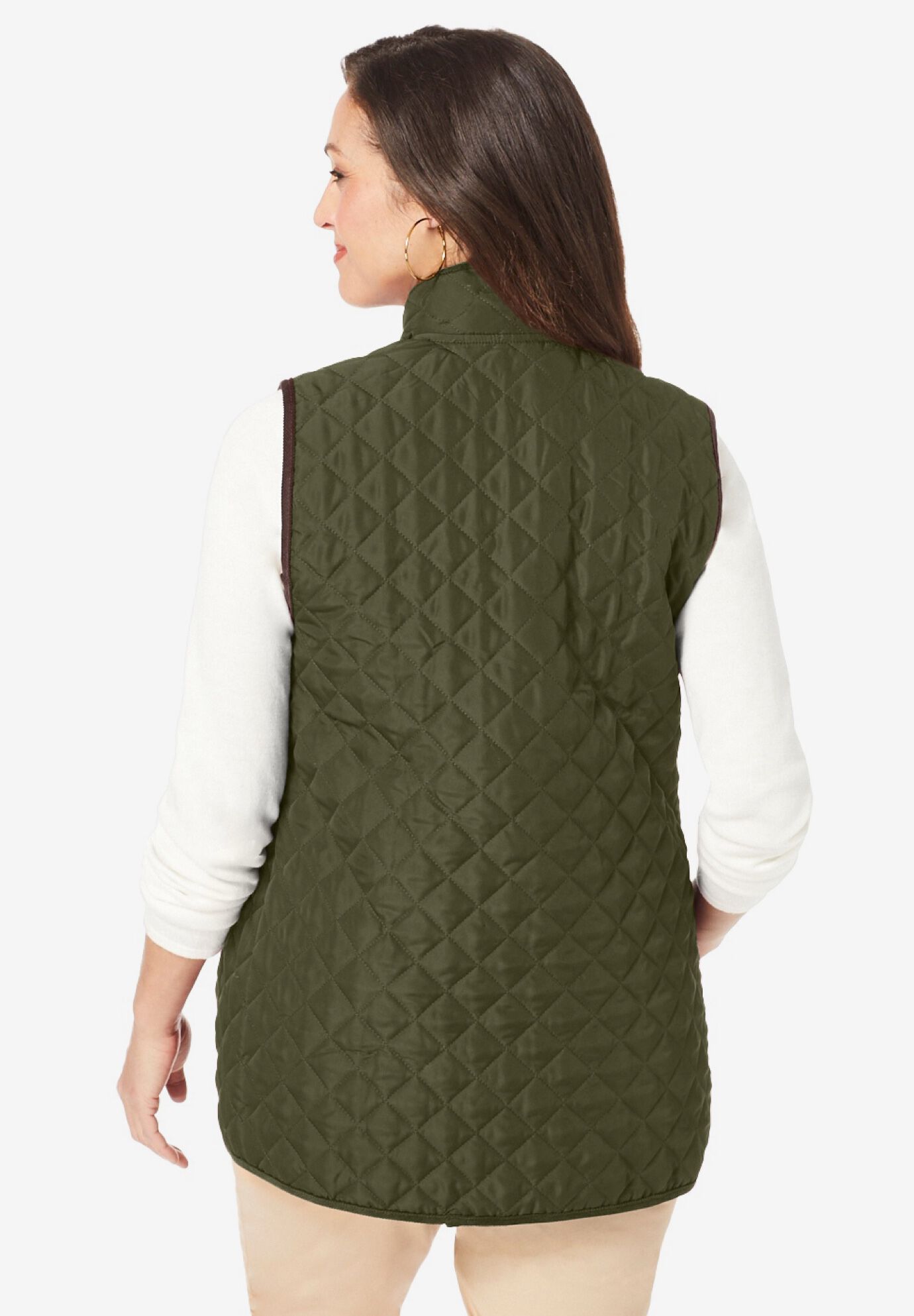 Quilted Vest, RICH BURGUNDY, on-hover image number 1