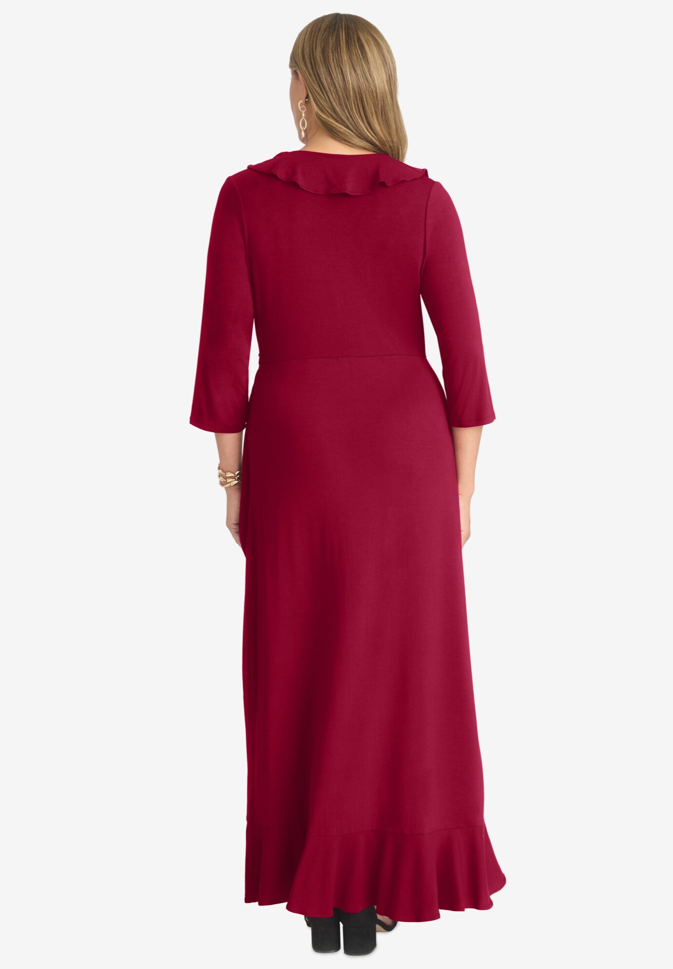 Ruffle Wrap Maxi Dress, , on-hover image number 1