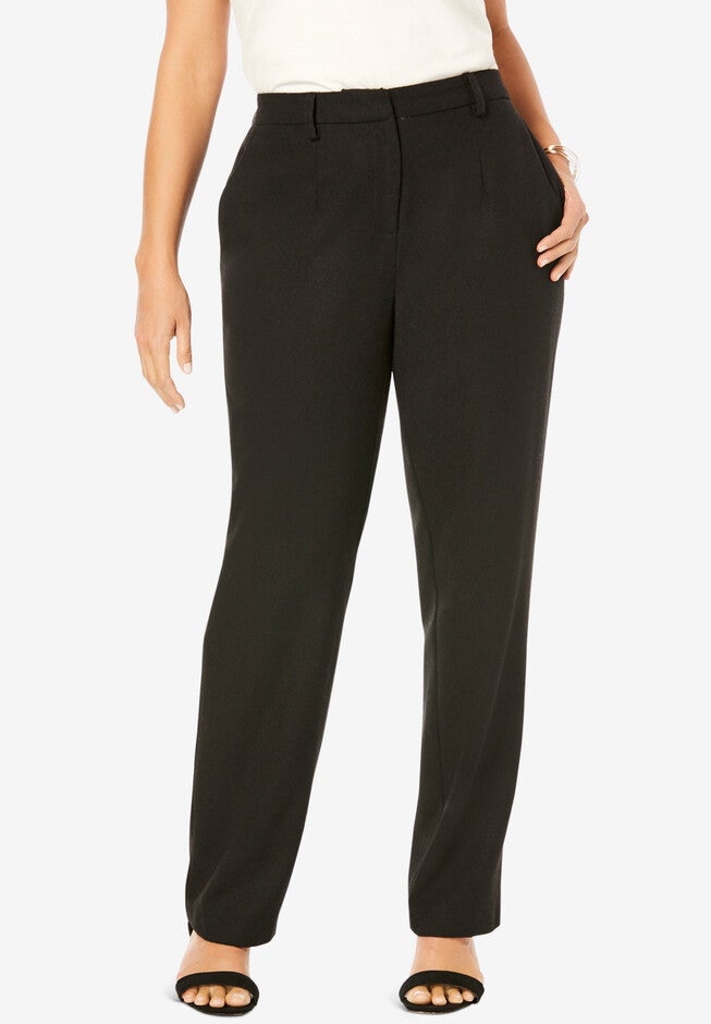 Wool-Blend Trousers, BLACK, hi-res image number null