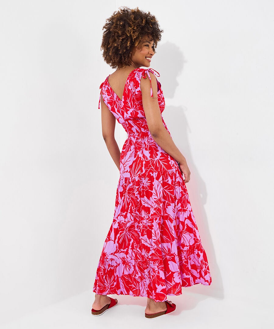 Summer Faux Wrap Maxi Dress, TROPICAL HIBISCUS LEAVES, alternate image number 2