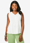 A-Line Gauze Tank, WHITE, hi-res image number null