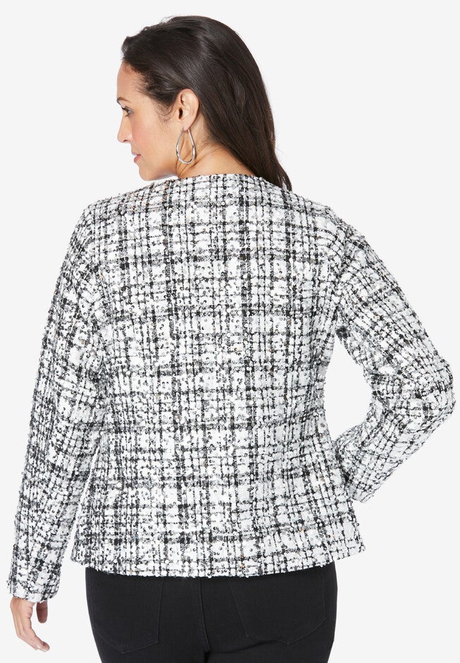 Sequin Tweed Lady Jacket, , on-hover image number null