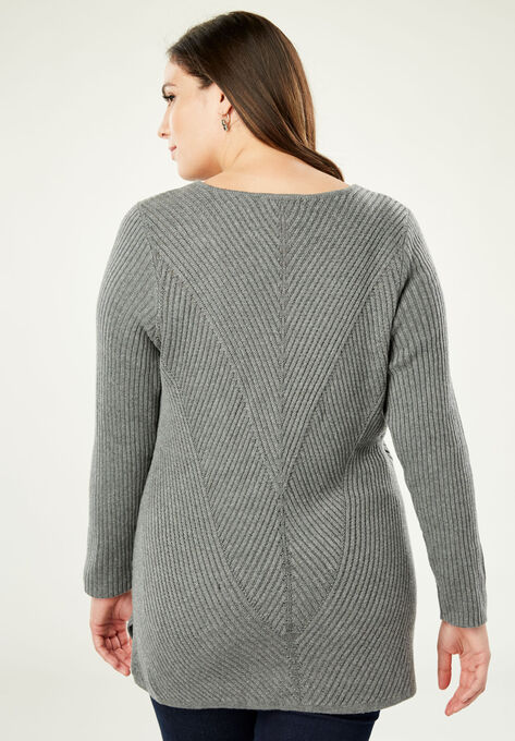 Ribbed Pullover Tunic Sweater, , on-hover image number null
