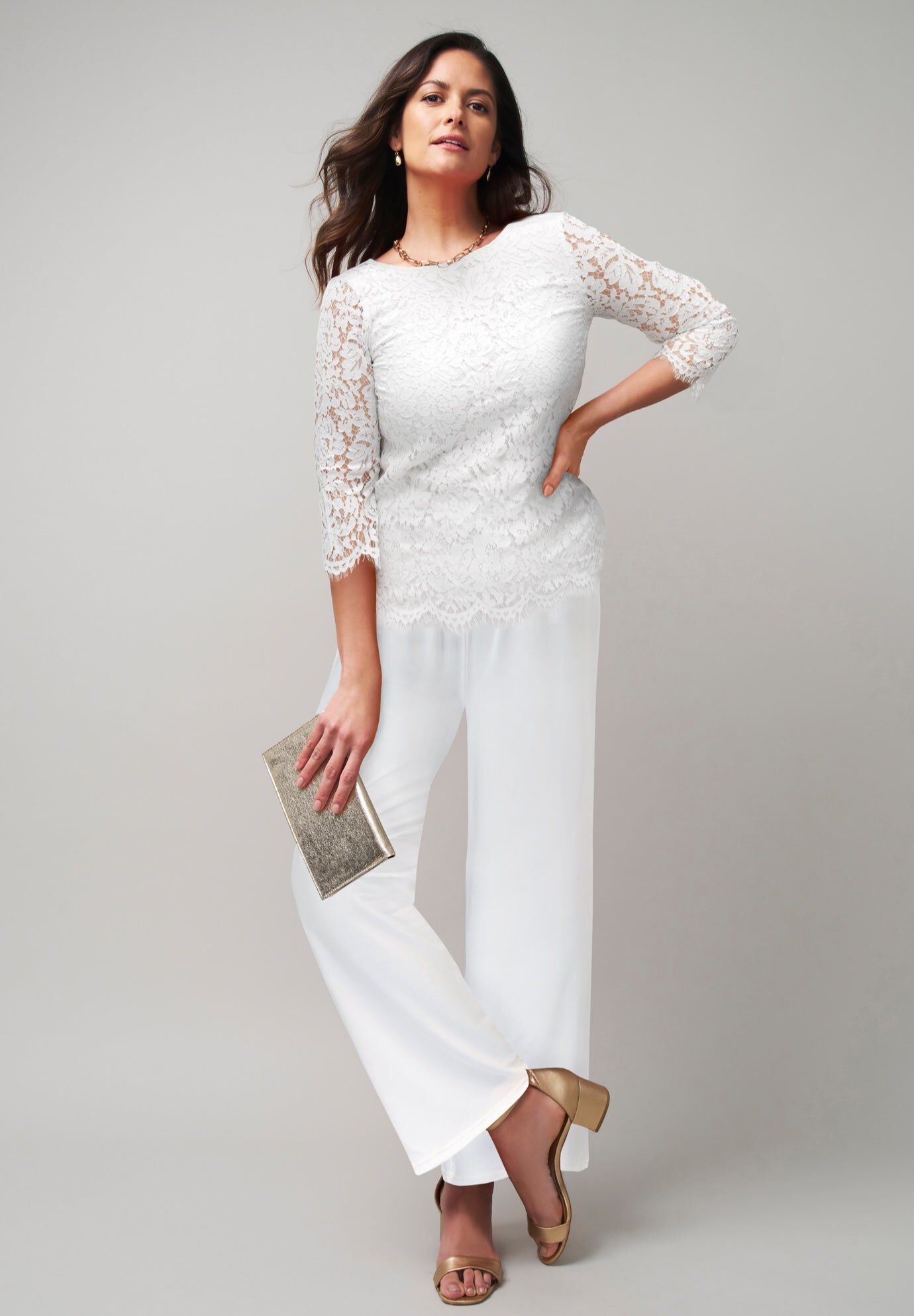 Popover Lace Jumpsuit, WHITE, hi-res image number 0