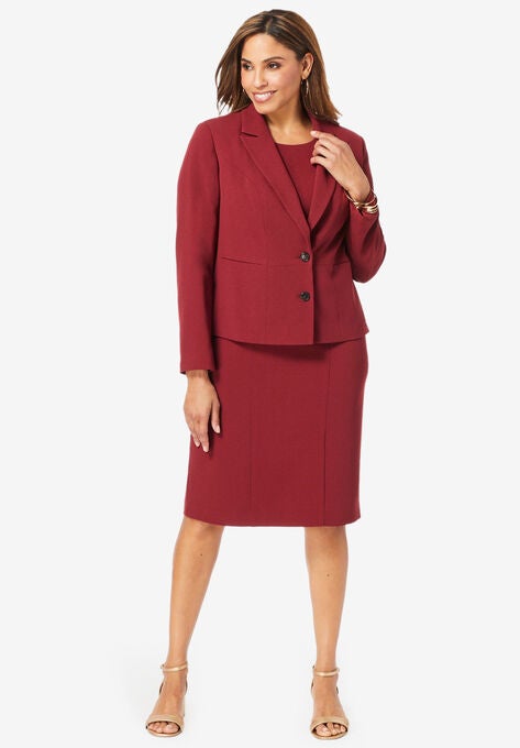 Single Breasted Jacket Dress, RICH BURGUNDY, hi-res image number null