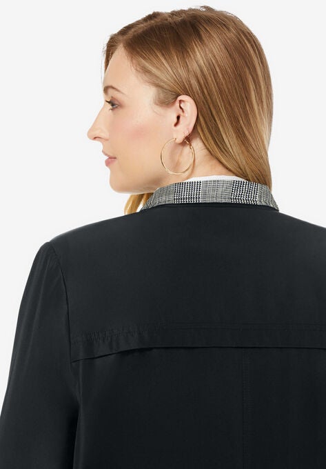 Contrast Hood Raincoat, , alternate image number null