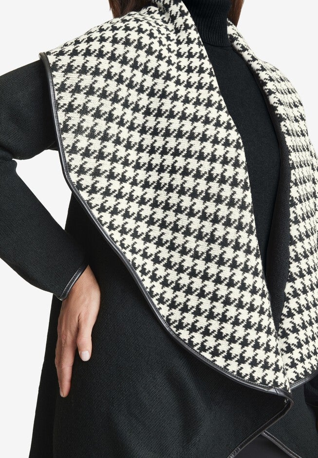 Faux Leather-Trim Sweater, , alternate image number 3