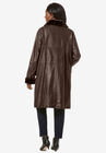 Fur-Trim Leather Swing Coat, , on-hover image number null