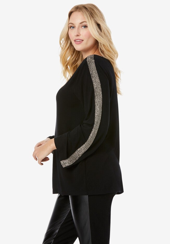 Boatneck Shimmer Tunic, , alternate image number 2