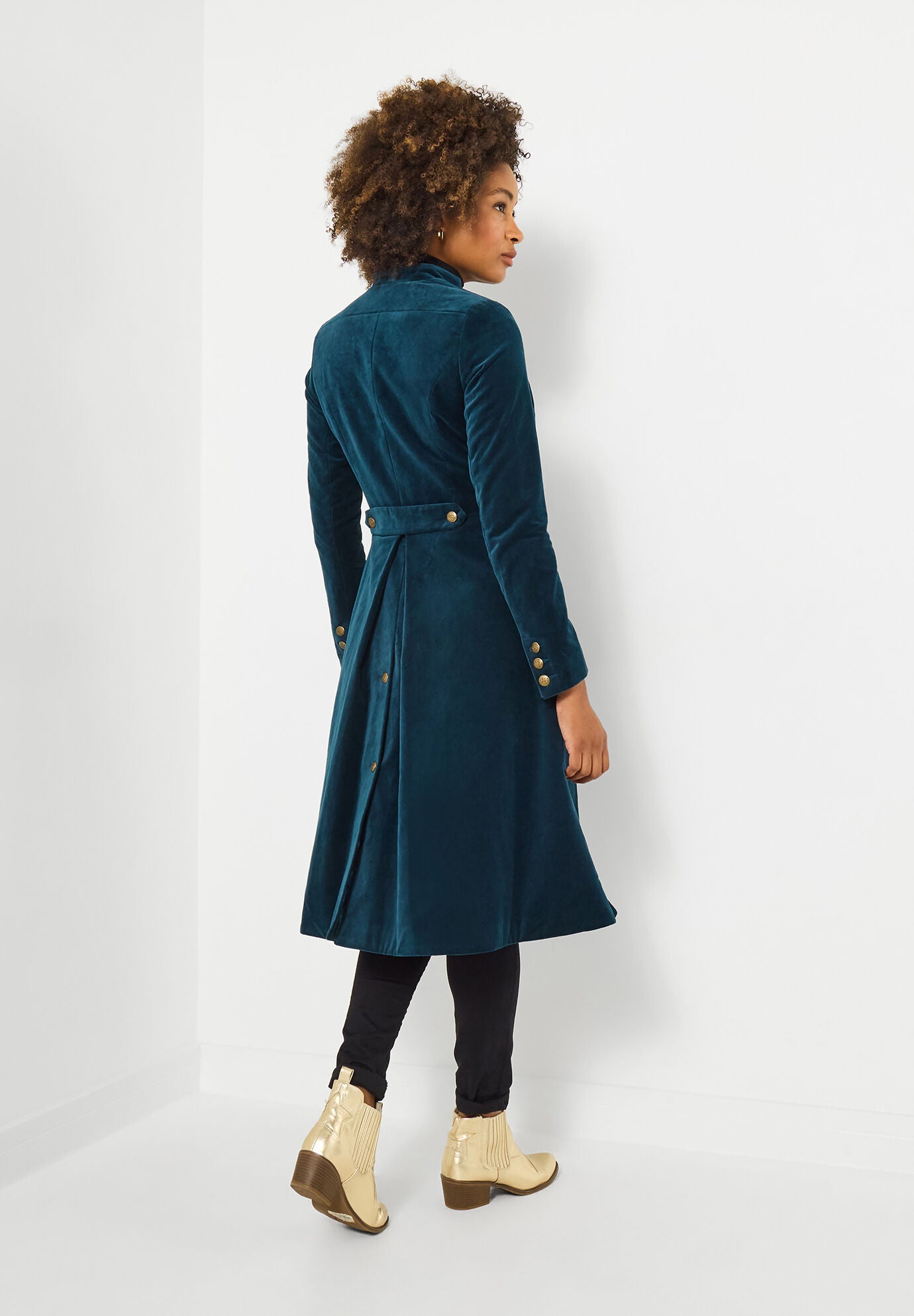Cotton Moleskin Military Coat, STRATIFIED SEA, alternate image number 3