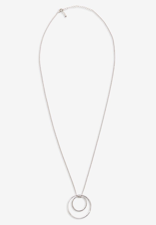 Circle Necklace, SILVER, hi-res image number null