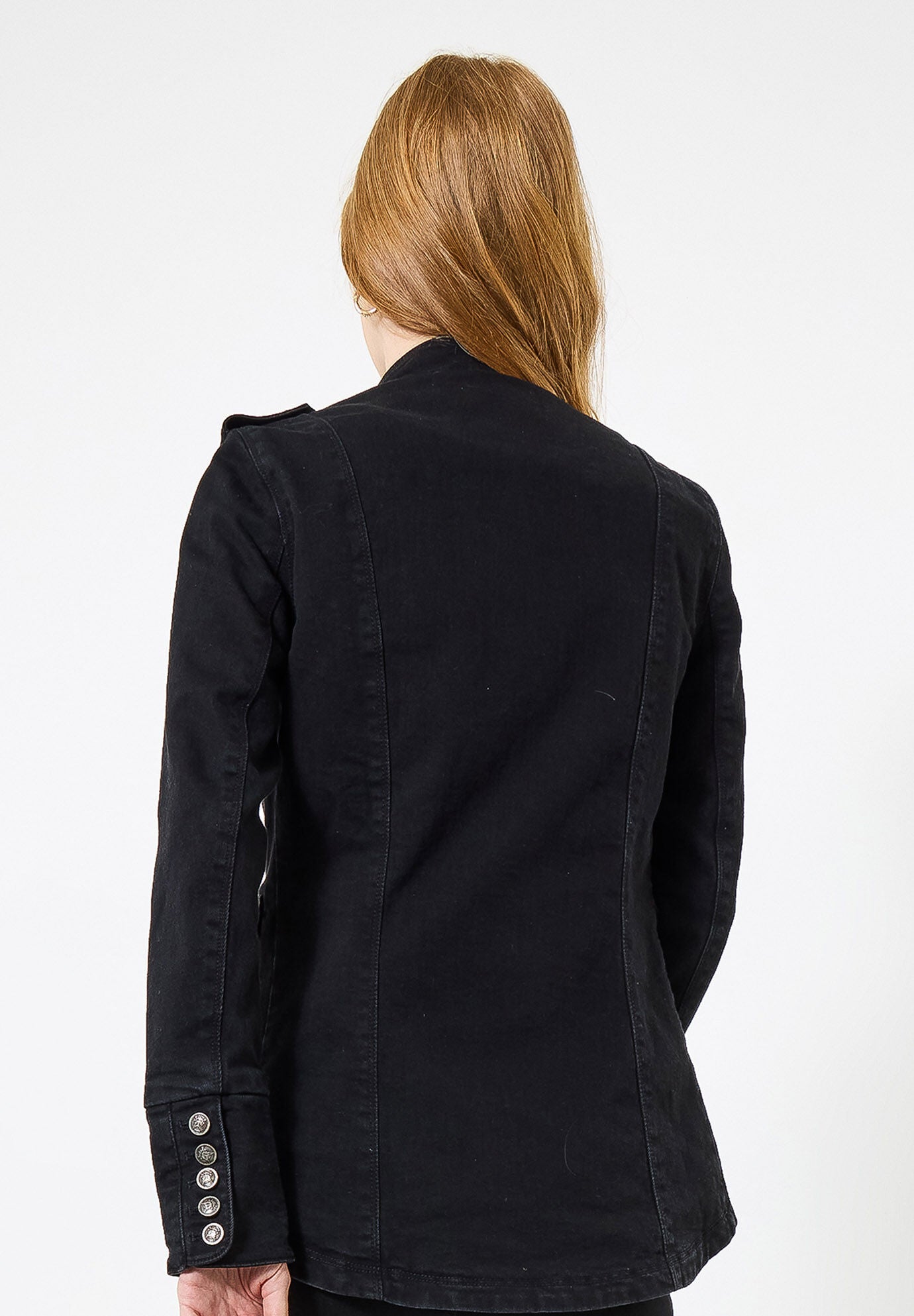 Denim Military Jacket, BLACK, alternate image number 2