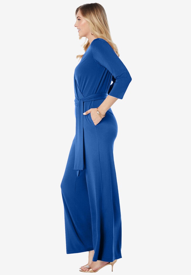 Wide Leg Knit Jumpsuit, , alternate image number null