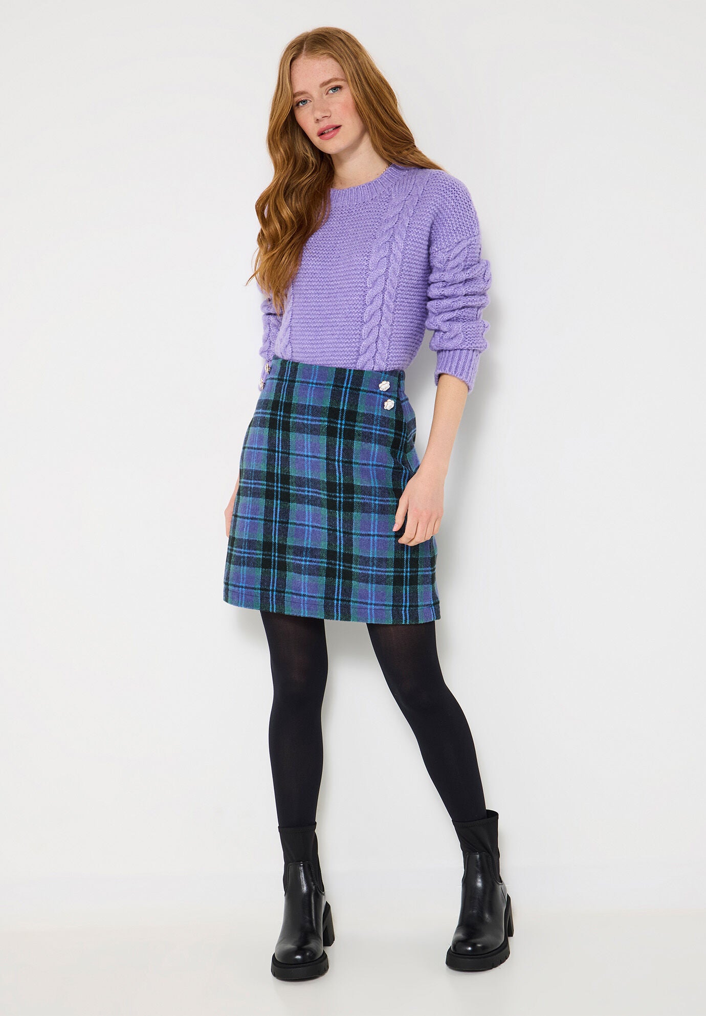 Mini Plaid Skirt, ELECTRIC MEGA PLAID, alternate image number 4