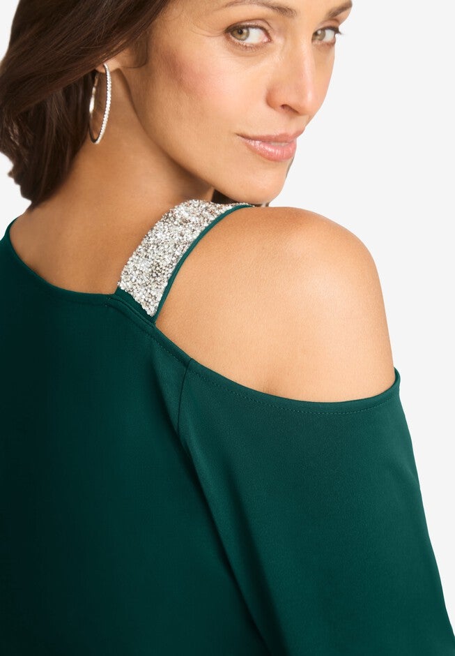 Embellished One Shoulder Top, , alternate image number null