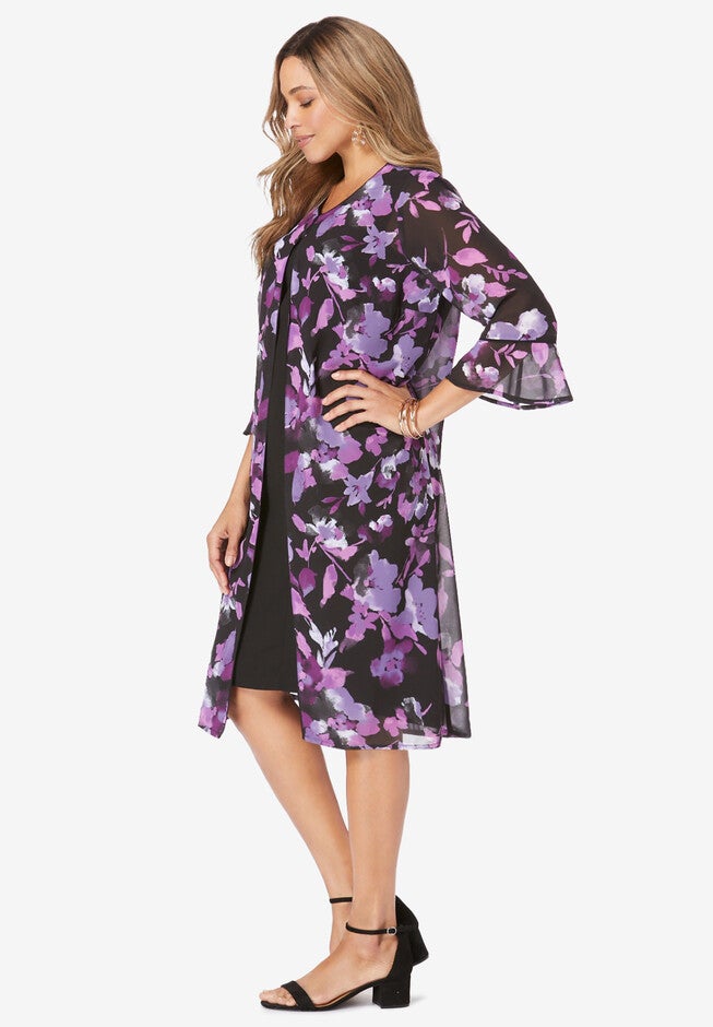 2-Piece Duster Jacket Dress, , alternate image number null