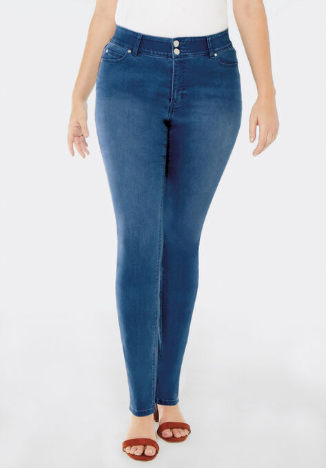 Tummy-Control Skinny Jeans, MEDIUM STONEWASH, hi-res image number null