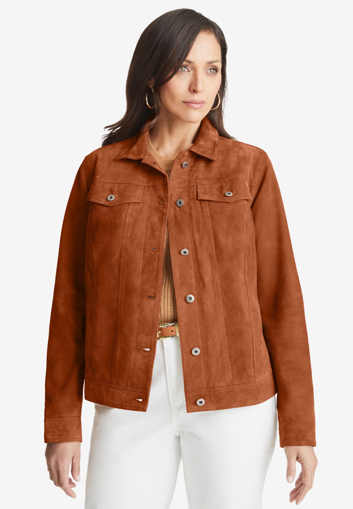 Plus size suede jacket online
