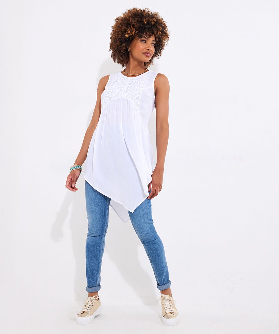 Textured Tank, WHITE, alternate image number 4