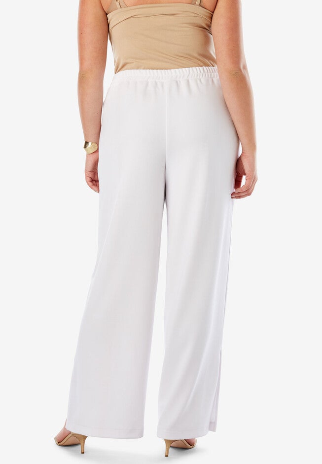 Knit Crepe Side-Slit Pant, , on-hover image number null