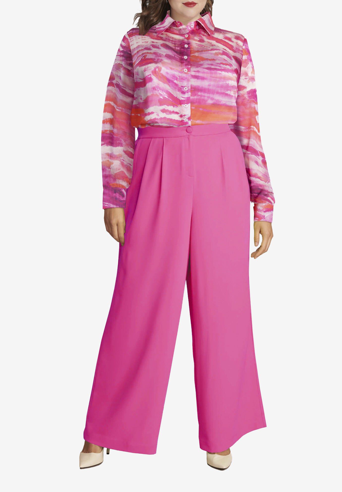 Button-Front Shirt, PINK, hi-res image number 0