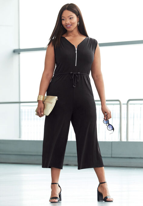 Cropped Wide-Leg Jumpsuit, , alternate image number null