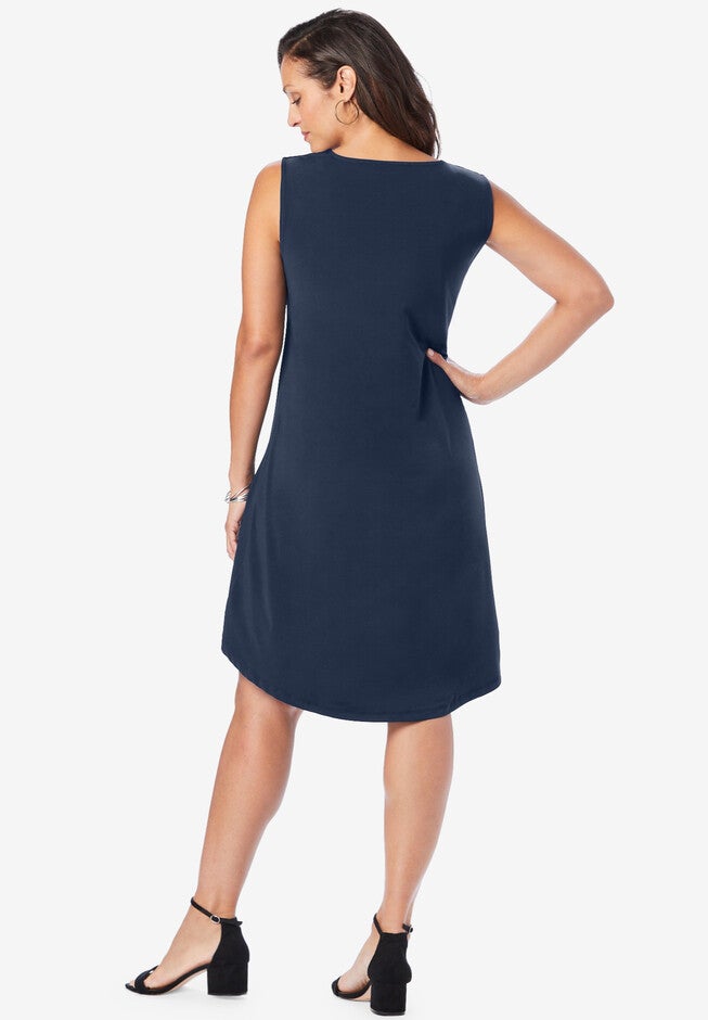 Square Neck Knit Dress, , on-hover image number 1