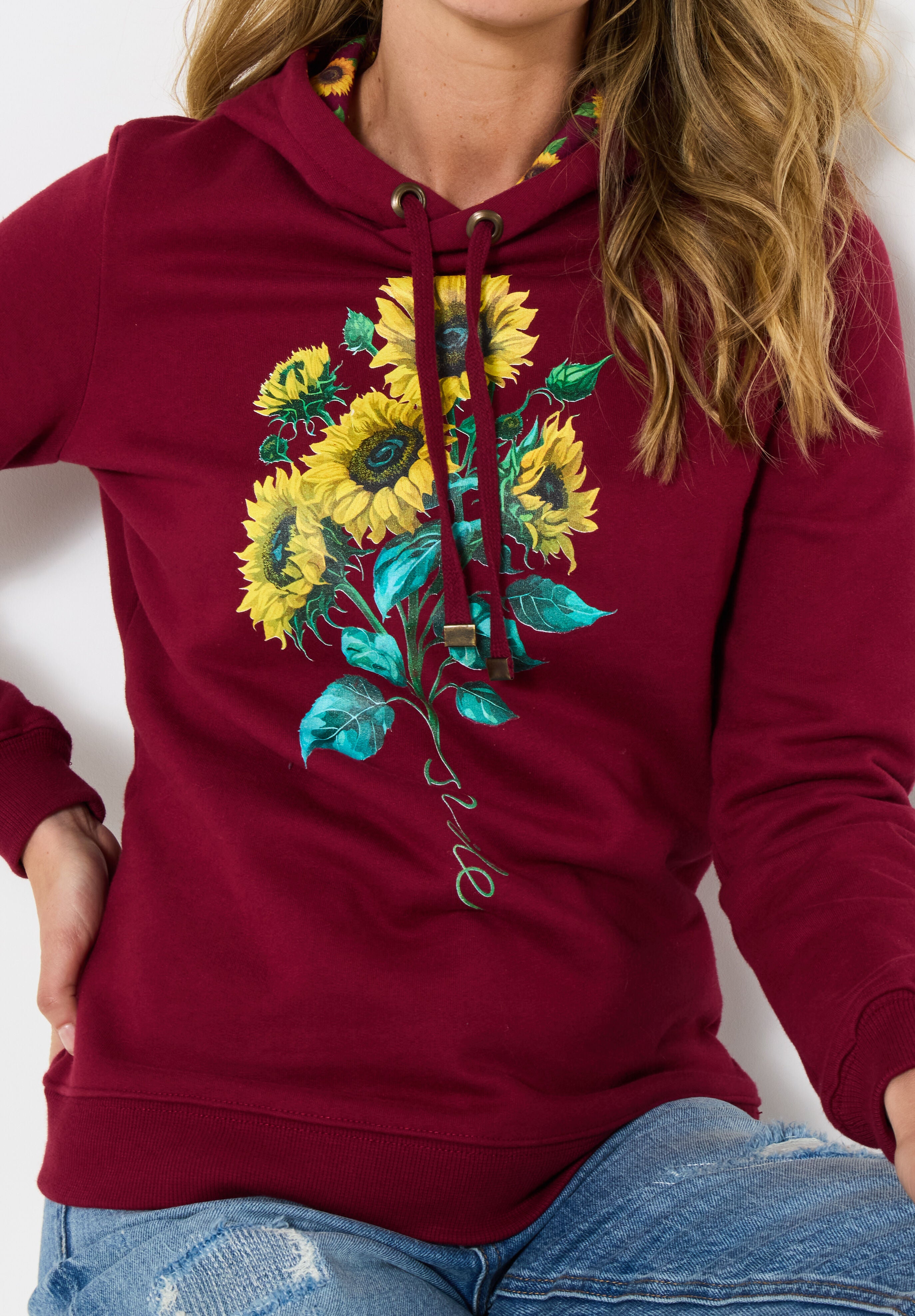 Graphic Hoodie, SUNFLOWER SMILE, on-hover image number 1