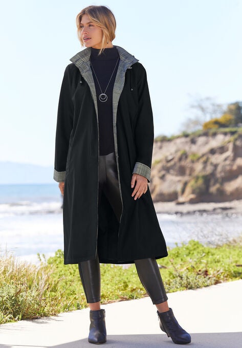 Contrast Hood Raincoat, , alternate image number null