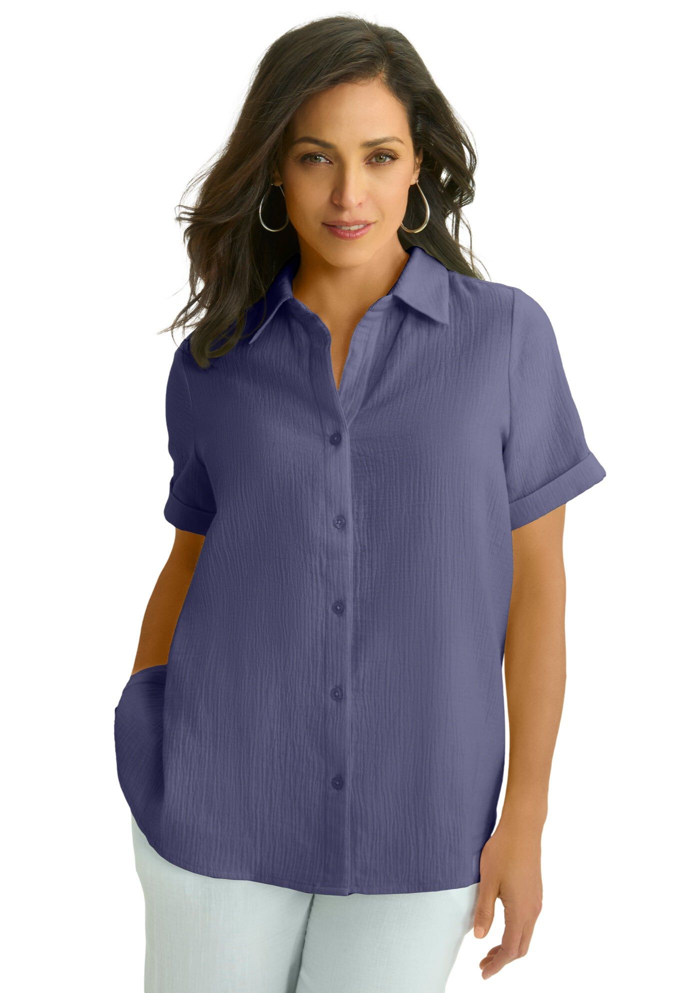 Cotton Gauze Camp Shirt | OneStopPlus