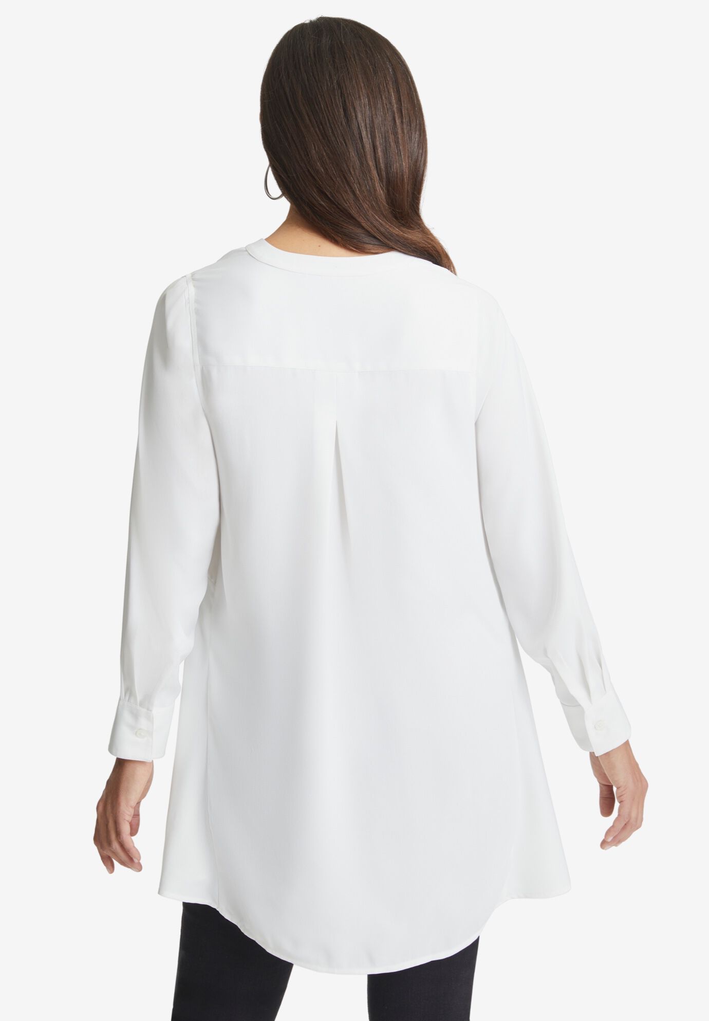 Georgette High Low Tunic, FROST TEAL PAISLEY, on-hover image number 1